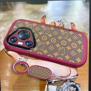 Luxury Designer Phone Case - Brown and Pink